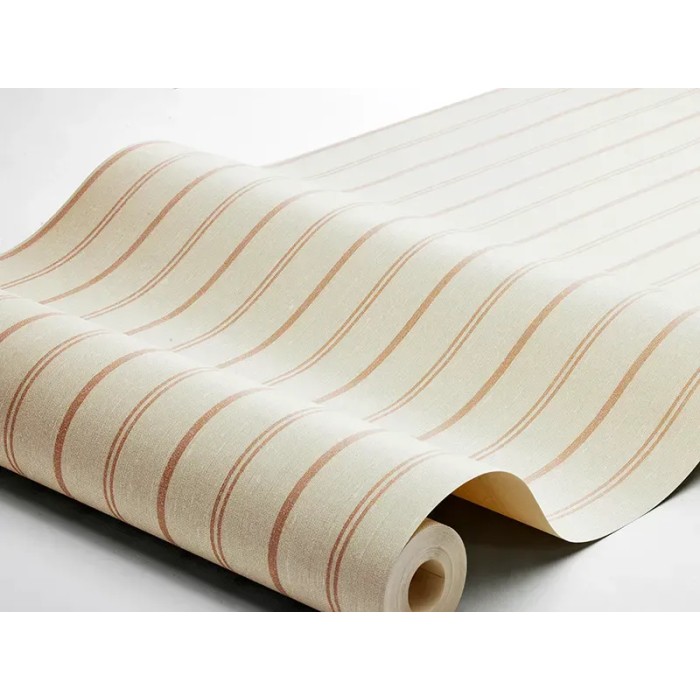 Borastapeter|Papier peint rayures lin rouge oxydé beige|Papier Peint