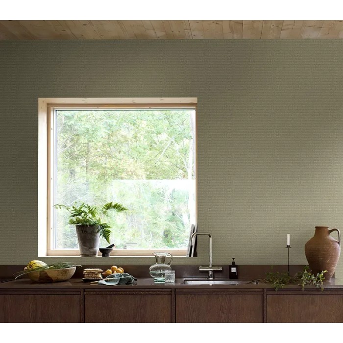 Borastapeter|Papier peint floral petit rustique vert sauge|Minimaliste