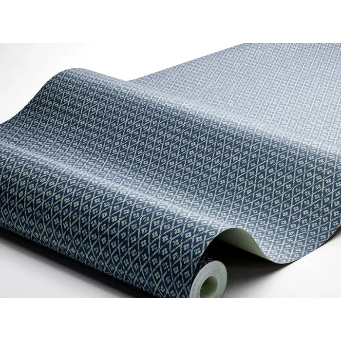 Borastapeter|Papel pintado floral pequeño rústico azul aciano y beige|Escandinavo