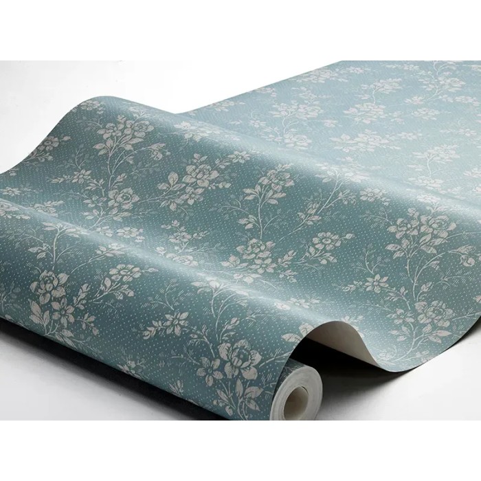 Borastapeter|Wallpaper romantic vintage floral in blue and beige|Romantic