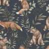 Borastapeter|Papier peint enfant forêt nordique bleu foncé brun|Enfants