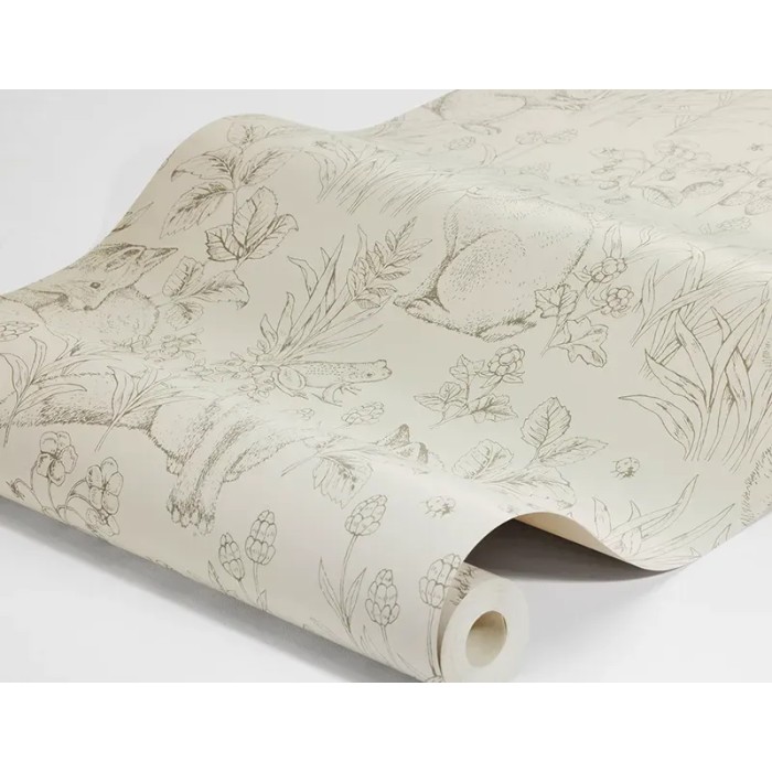 Borastapeter|Papier peint enfant forêt nordique amis lin beige|Jeunesse
