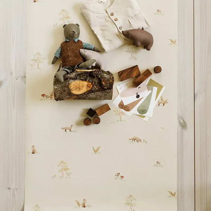 Borastapeter|Kinder Tapete kleine Füchse Pastell|Kindertapete