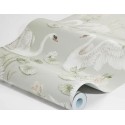 Borastapeter|Papier peint enfant cygnes vert blanc|Jeunesse