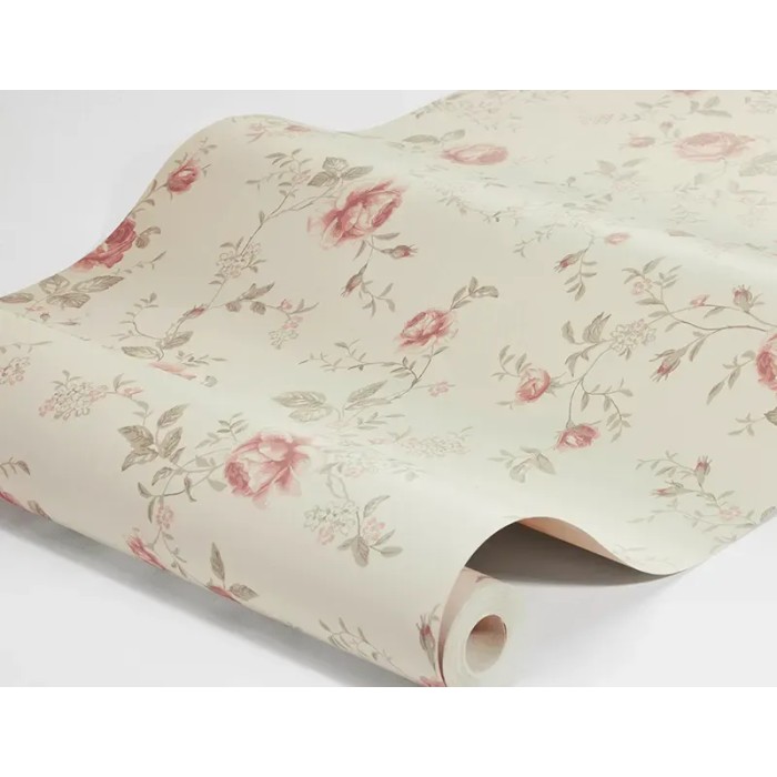 Borastapeter|Papier peint enfant jardin de roses lin beige abricot|Jeunesse