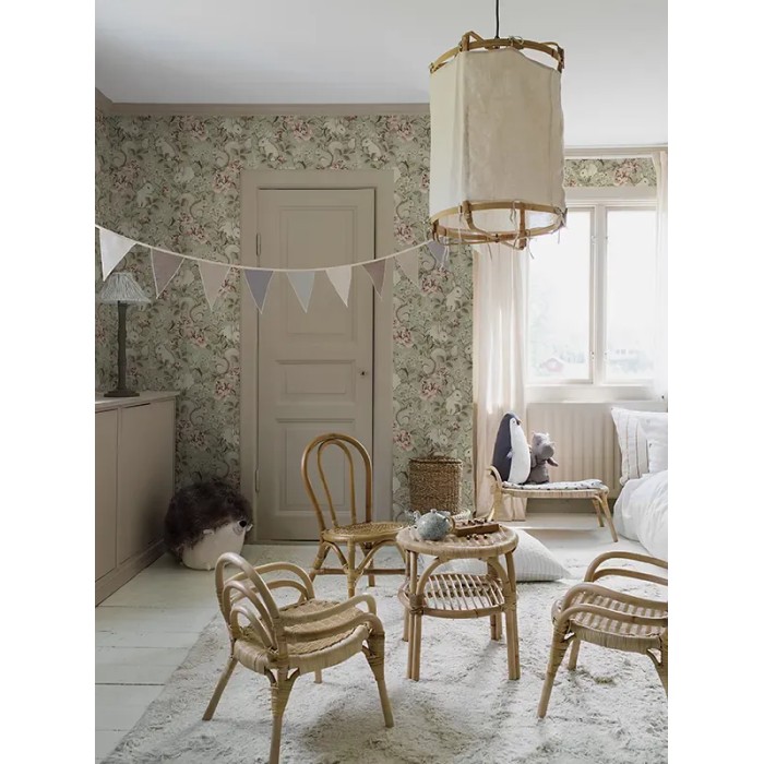 Borastapeter|Papier peint enfant forêt magique vert rose|Enfants