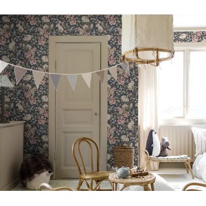 Casadeco|Papier peint rayures fines blanc et rose|Enfants 2