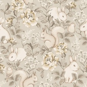 As Creation|Papier Peint pour enfants avec étoiles et animaux sur fond blanc|Enfants