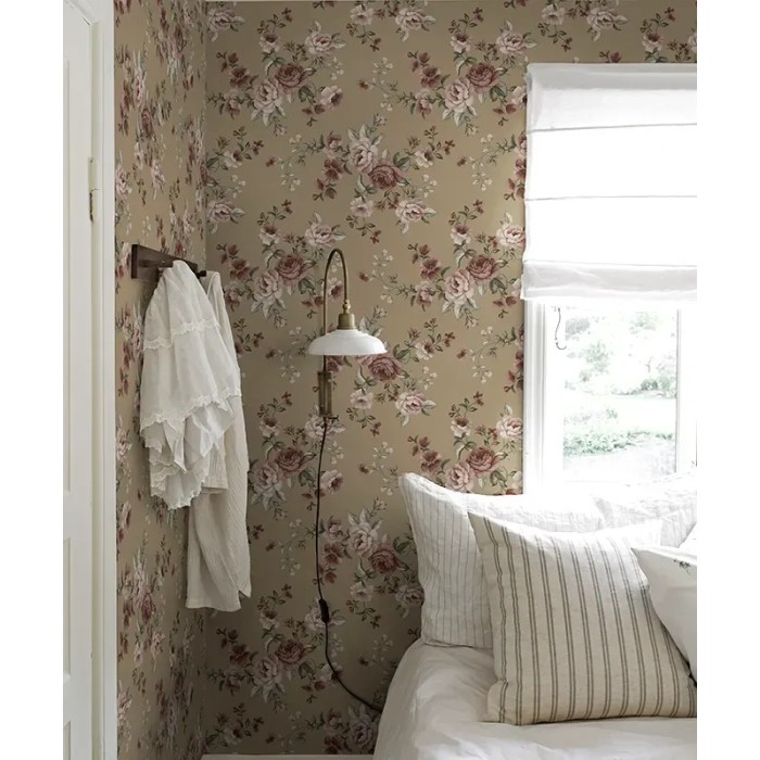 Papel pintado infantil Nomi burdeos y marrón dorado - Borastapeter Newbie 6934