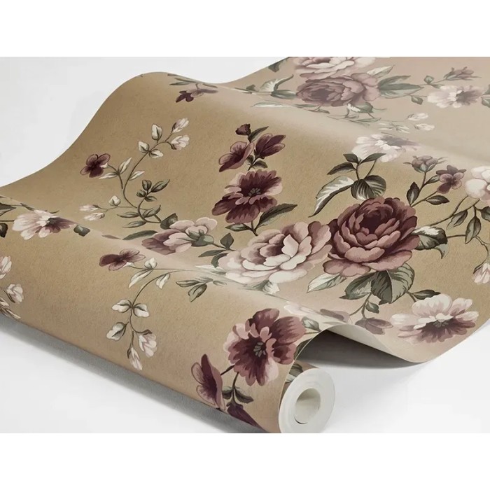 Papel pintado infantil Nomi burdeos y marrón dorado - Borastapeter Newbie 6934