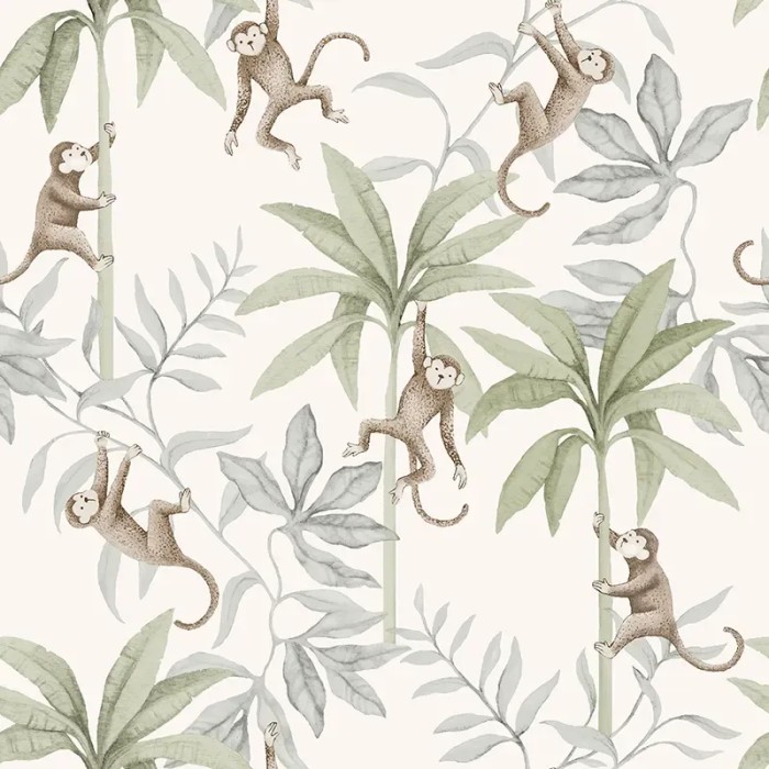 Borastapeter|Papel pintado infantil jungla de monos|Juvenil