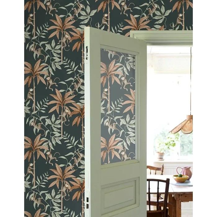 Borastapeter|Kinder Tapete Schlafzimmer mit Affen und Palmen|Jugend