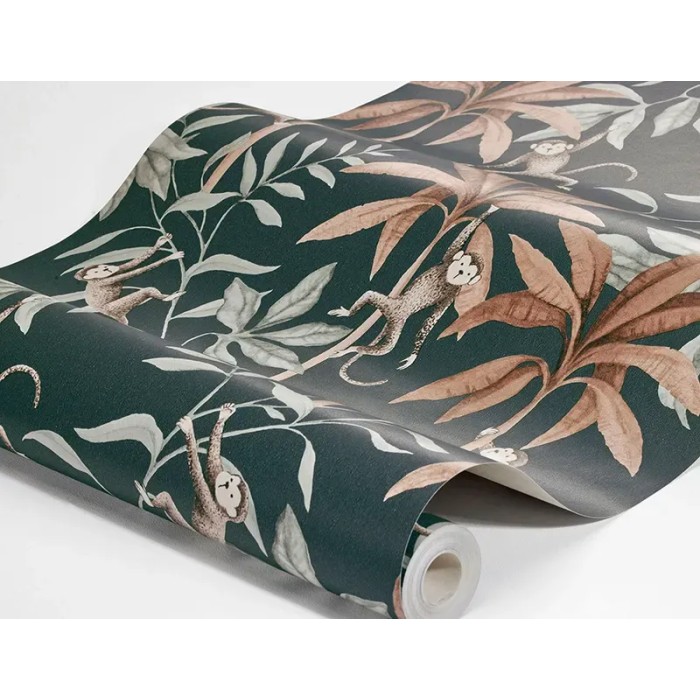 Borastapeter|Papel pintado dormitorio infantil, palmeras y monos|Juvenil