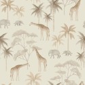 Borastapeter|Papier peint enfant savane girafes et éléphants|Enfants