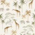 Borastapeter|Papier peint enfant animaux de la savane africaine|Jeunesse