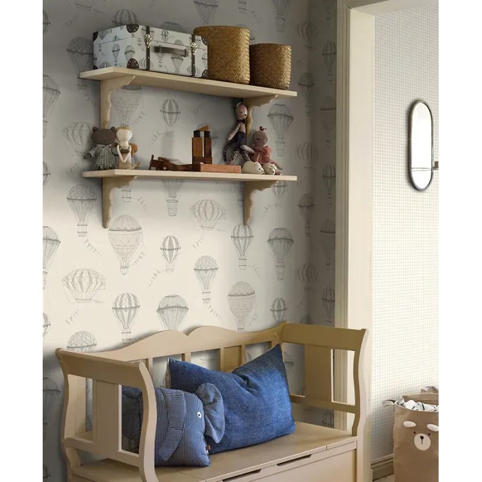 Papel pintado infantil carrera de globos aerostáticos - Borastapeter Newbie 6941