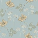 Borastapeter|Wallpaper floral Valborg sky blue and yellow|Wallpaper