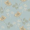 Borastapeter|Papier peint floral Valborg bleu ciel jaune|Papier Peint