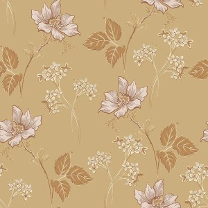 Caselio|Skandinavische Tapete in Beige mit Blumenmotiven|Tapeten