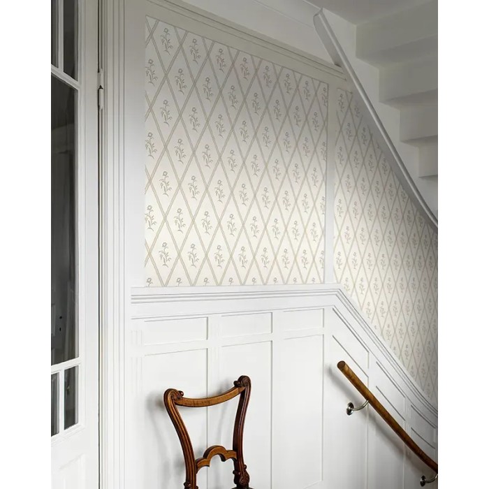 Borastapeter|Tapete vintage Signe hellblau eierschalengold|Rhombus