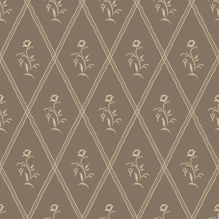 Papel pintado vintage Signe marrón oscuro y beige - Borastapeter Swedish Grace 5506