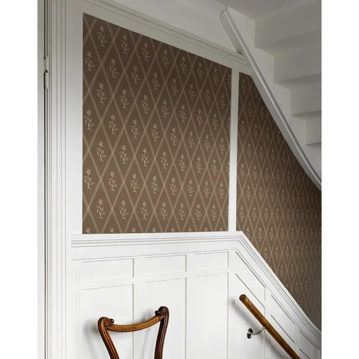 Borastapeter|Tapete vintage Signe dunkelbraun beige|Rhombus