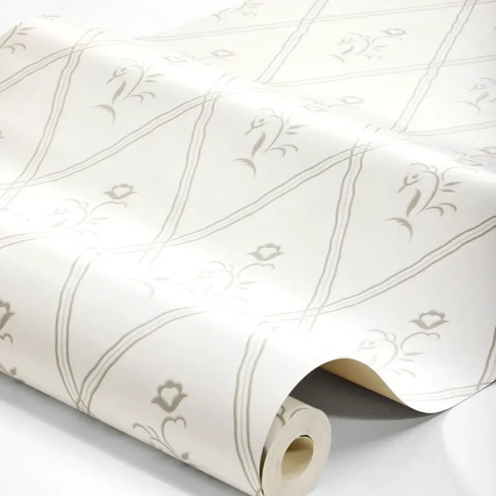 Borastapeter|Papier peint vintage Signe gris blanc classique|Losanges