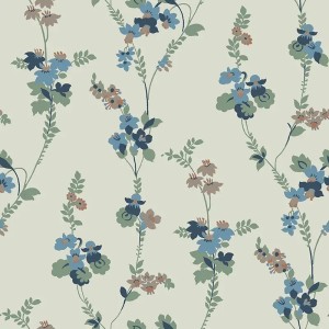 As Creation|Wallpaper vintage damask flowers beige blue|Wallpaper