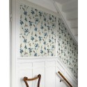 Borastapeter|Wallpaper floral Vera misty blue brown and teal|Wallpaper