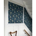 Borastapeter|Wallpaper floral Vera dark blue with beige and lime green|Wallpaper
