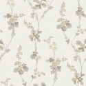 Borastapeter|Tapete floral Vera grau beige goldakzente|Tapeten