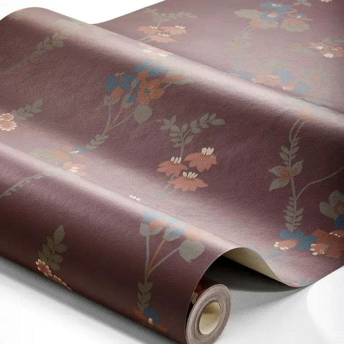 Borastapeter|Tapete floral Vera bordeaux rot rosa grün türkis|Tapeten