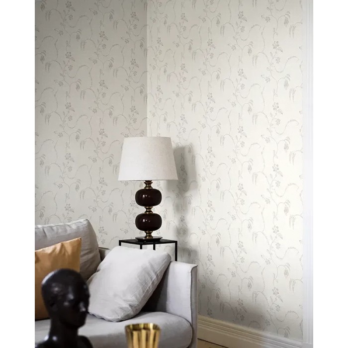 Borastapeter|Tapete floral Elsie hellgrau frisch|Tapeten