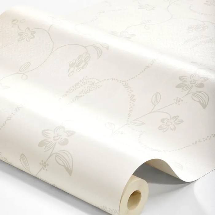 Borastapeter|Papel pintado floral Elsie gris brillante y fresco|Papel Pintado