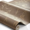 Borastapeter|Tapete floral Elsie dunkelbraun goldmuster|Tapeten