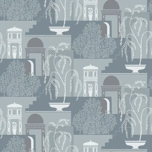 Architects Paper|Papier peint blanc et argent motifs entrelacés|Art Déco