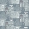 Papel pintado geométrico Mimi gris azul y blanco gris - Borastapeter Swedish Grace 5518