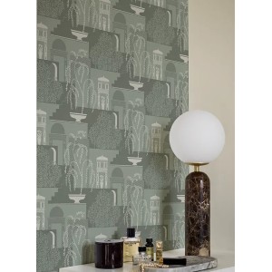 Grandeco|Modern pine landscape green wallpaper|Figurative 2