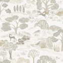 Borastapeter|Papier peint Diana blanc gris beige cerfs|Figuratif
