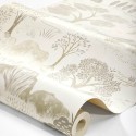 Borastapeter|Papier peint Diana blanc gris beige cerfs|Figuratif