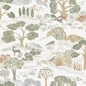 Borastapeter|Wallpaper romantic vintage floral in green and beige|Romantic