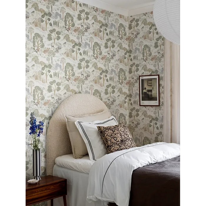 Borastapeter|Papel pintado Diana verde oliva terracota y beige|Figurativo