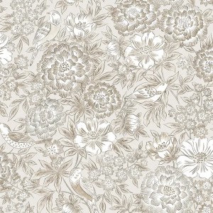 Grandeco|Papier peint floral vert style boho|Floral