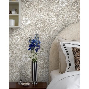 Grandeco|Papier peint floral vert style boho|Floral 2