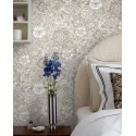 Borastapeter|Papier peint floral Dagmar beige gris neutre oiseaux|Papier Peint