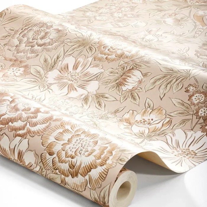 Papel pintado floral Dagmar albaricoque rosa y naranja oxidado - Borastapeter Swedish Grace 5527
