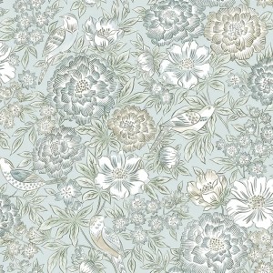 Rasch|Papel pintado floral Boho gris claro|Floral