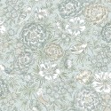 Borastapeter|Papier peint floral Dagmar bleu froid beige bleu sarcelle|Romantique