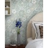 Borastapeter|Papier peint floral Dagmar bleu froid beige bleu sarcelle|Romantique