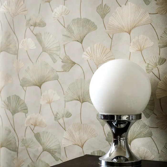 Borastapeter|Tapete Sophia kühlgrün beige gold|Modern